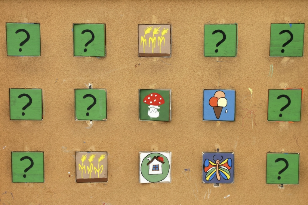 Image of memory game that requires the player to match two tiles at a time